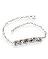 Pulseira AG (Envelhecido) Elo Portugues c/ Chapa "Deus" - G3 - 7mm x 200mm - 4.16gr