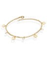 Pulseira c/ 3 Zirconias 4 coracoes Diamantados Vazados  - CE - 6mm x 180mm - 2.60gr
