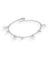 Pulseira AG c/ 3 Zirconias 4 coracoes Diamantados Vazados  - G3 - 6mm x 180mm - 2.20gr