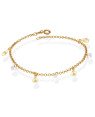 Pulseira c/ 3 Zirconias 4 Gotas Diamantadas - CE - 4mm x 180mm - 2.30gr