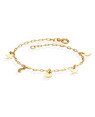 Pulseira Cartie c/ 1 Redondo 2 Luas 2 Estrelas (Lisas Retas) - CE - 6mm x 180mm - 1.70gr