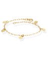 Pulseira Cadeado Elo Longo c/ 5 Borboletas Lisas Estampada   - CE - 6mm x 180mm - 1.72gr