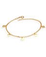 Pulseira Elo Portugues 3 Coracoes Liso 2 Coracoes Vaz - CE - 6mm x 180mm - 2.23gr