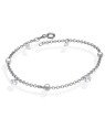 Pulseira AG c/ 3 Bolas 4mm 4 Zirconia  - G3 - 4mm x 180mm - 1.91gr