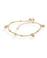Pulseira Veneziana c/ Bolinha p/ 4 Coracoes de Zirconia - CS - 5mm x 200mm - 1.71gr