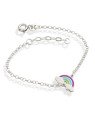 Pulseira AG Elo Portugues c/ Arco-Iris c/ Nuvens  - G3 - 13mm x 160mm - 1.69gr
