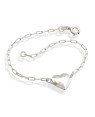 Pulseira AG Cartie c/ Coracao 3D Facetado  - G3 - 10mm x 180mm - 1.83gr