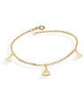 Pulseira Elo Portugues c/ 3 Nossa Sra. Aparecida - CE - 7mm x 180mm - 2.33gr
