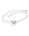 Pulseira AG Cartie c/ Ferradura c/ Borda Bolinhas  - G3 - 11mm x 180mm - 1.99gr