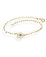Pulseira Cartie Olho Grego Borda Bolinhas (Branco/Azul/Preto) - CE - 11mm x 180mm - 1.60gr
