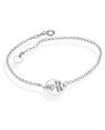 Pulseira AG Gato "Meu Filho Tem 4 Patas" 1 Coracao Liso  - G3 - 12mm x 200mm - 2.47gr