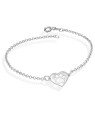 Pulseira AG Coracao c/ Pata Reticulada Vazada  - G3 - 10mm x 180mm - 1.57gr