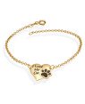 Pulseira Coracao "I Love My Cat " c/ Pata p/ Resina  - CE - 14mm x 200mm - 2.50gr