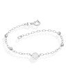 Pulseira AG 4 Bolas 4mm 1 Sao Bento 8mm - G5 - 8mm x 180mm - 2.15gr