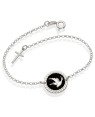 Pulseira AG Elo Portugues c/ Espirito Santo Borda Oliveiras - G3 - 15mm x 180mm - 2.83gr