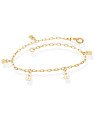 Pulseira Cadeado Elo Longo p/ 5 Ursos Mini (Resina) - CE - 6mm x 180mm - 1.78gr