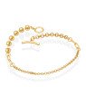Pulseira Elo Portugues e Cartie c/ 6 Bolas p/ Fecho Trava  - CE - 14mm x 180mm - 2.48gr