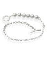 Pulseira AG Elo Portugues e Cartie c/ 6 Bolas p/ Fecho Trava  - G3 - 14mm x 180mm - 3.27gr