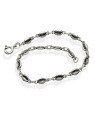 Pulseira AG (Envelhecida) p/ 16 Buzios 5.5mm  - G3 - 4mm x 180mm - 4.02gr