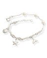Pulseira AG Buzios/Concha/Estrela Mar/Rabo Sereia/ Perolas - G3 - 5mm x 200mm - 3.56gr