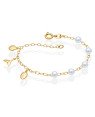 Pulseira c/ 5 Perolas p/ Concha/ Rabo de Sereia/Buzio Vaz - CE - 5mm x 200mm - 2.20gr