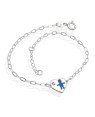 Pulseira AG Coracao Menino c/ Resina e Pedra ( Azul Pastel ) - G3 - 10mm x 200mm - 1.90gr