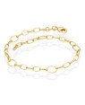 Pulseira Elo Oval Cadeado e Oval Meia Cana  - CE - 6mm x 180mm - 2.51gr