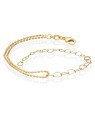 Pulseira c/ Corrente Bolinha e Corrente de Coracao  - CE - 5mm x 200mm - 2.00gr