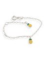 Pulseira AG c/ 2 Abacaxi p/ Resina - G5 - 13mm x 140mm - 1.42gr