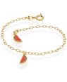 Pulseira c/ 2 Melancias p/ Resina  - CS - 13mm x 140mm - 1.10gr
