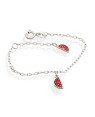 Pulseira AG c/ 2 Melancias p/ Resina  - G5 - 13mm x 140mm - 1.35gr