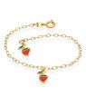 Pulseira c/ 2 Morangos p/ Resina  - CS - 13mm x 140mm - 1.20gr