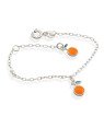 Pulseira AG c/ 2 Laranjas p/ Resina  - G5 - 13mm x 140mm - 1.42gr