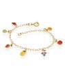 Pulseira c/ 8 Frutas Diversas - CS - 13mm x 140mm - 2.80gr
