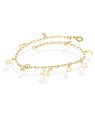 Pulseira c/ 3 Estrelas 2 Luas 4 Redondos Diamantados  - CE - 8mm x 200mm - 2.00gr