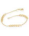 Pulseira Intercalada Elo Grande e Corrente Fina 3X1 - CE - 5mm x 200mm - 3.10gr