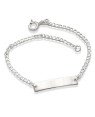 Pulseira AG Chapa Lisa Infantil Corrente Grume 2cm alongador - G5 - 5mm x 160mm - 2.38gr