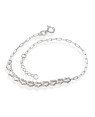 Pulseira AG Metade Cartie c/ Metade Coracoes Montados  - G3 - 4mm x 200mm - 2.00gr