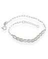 Pulseira AG Metade Cartie c/ Metade Sementes Montadas - G3 - 4mm x 200mm - 2.17gr