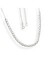 Gargantilha AG Metade Cartie c/ Metade Sementes Montadas - G3 - 4mm x 450mm - 5.03gr