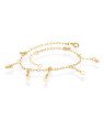 Pulseira Cartie e Cadeado p/ 7 Coracoes Diamantados - CE - 4mm x 200mm - 2.20gr