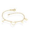 Pulseira Love c/ Coracao Fio Vazado  - CS - 14mm x 200mm - 2.00gr
