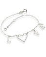 Pulseira AG Love c/ Coracao Fio Vazado  - G3 - 14mm x 200mm - 2.51gr