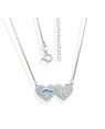 Gargantilha AG Veneziana 2 Coracoes c/ Menino e Love ( Azul Pastel )  - G5 - 12mm x 450mm - 3.96gr