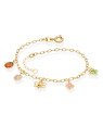 Pulseira c/ Joaninha/Abelha/Borboleta/2 Flores - CS - 12mm x 200mm - 2.20gr