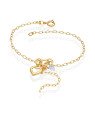 Pulseira c/ Cacho p/ Coracao Vaz/Zirconia/2 Correntes  - CS - 6mm x 200mm - 1.40gr