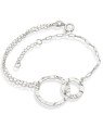 Pulseira AG Cartie/Cadeado c/ 2 Redondos Textura Organica - G3 - 20mm x 200mm - 2.32gr
