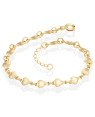 Pulseira c/ 15 Coracoes Diamantados Macicos - CS - 5mm x 180mm - 3.03gr