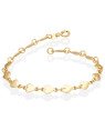 Pulseira c/ 15 Coracoes Lisos Macicos - CS - 5mm x 180mm - 3.10gr
