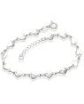Pulseira AG c/ 14 Coracoes Lisos Macicos - G3 - 5mm x 180mm - 3.29gr